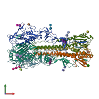 PDB entry 4nrj coloured by chain, front view.