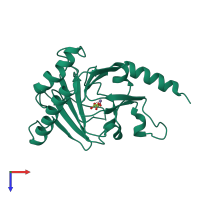 PDB entry 4nro coloured by chain, top view.