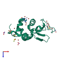 PDB entry 4nsg coloured by chain, top view.