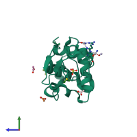 PDB entry 4nsh coloured by chain, side view.