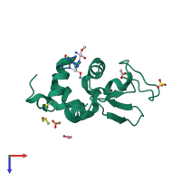 PDB entry 4nsh coloured by chain, top view.
