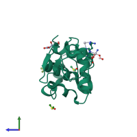 PDB entry 4nsi coloured by chain, side view.