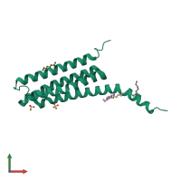 PDB entry 4nta coloured by chain, front view.