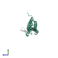 PDB entry 4nta coloured by chain, side view.