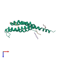 PDB entry 4nta coloured by chain, top view.