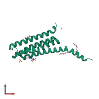 PDB entry 4ntb coloured by chain, front view.
