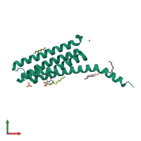 PDB entry 4ntf coloured by chain, front view.