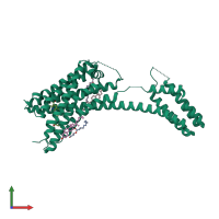 PDB entry 4ntj coloured by chain, front view.