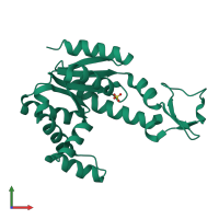 PDB entry 4ntz coloured by chain, front view.