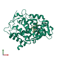 PDB entry 4nva coloured by chain, front view.