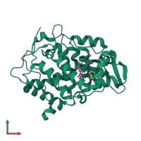 PDB entry 4nvc coloured by chain, front view.