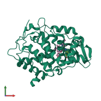 PDB entry 4nvd coloured by chain, front view.