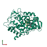 PDB entry 4nve coloured by chain, front view.