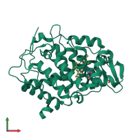 PDB entry 4nvk coloured by chain, front view.