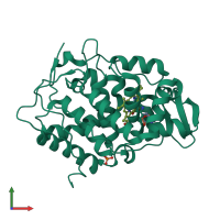 PDB entry 4nvm coloured by chain, front view.