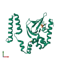PDB entry 4nvp coloured by chain, front view.