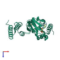 PDB entry 4nvp coloured by chain, top view.