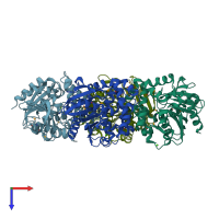 PDB entry 4nvr coloured by chain, top view.
