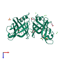 PDB entry 4nw4 coloured by chain, top view.