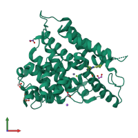 PDB entry 4nw7 coloured by chain, front view.