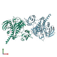 PDB entry 4nwg coloured by chain, front view.