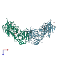 PDB entry 4nwg coloured by chain, top view.