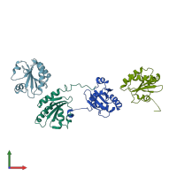 PDB entry 4nwy coloured by chain, front view.