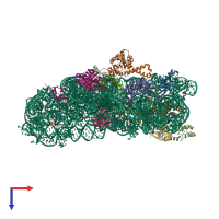 PDB entry 4nxn coloured by chain, top view.