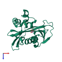 PDB entry 4nxy coloured by chain, top view.