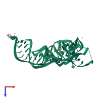 PDB entry 4nyb coloured by chain, top view.