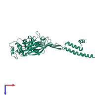 PDB entry 4nyk coloured by chain, top view.
