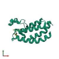 PDB entry 4nyx coloured by chain, front view.