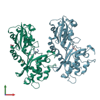PDB entry 4nz6 coloured by chain, front view.