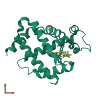 PDB entry 4nzi coloured by chain, front view.