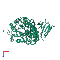 PDB entry 4nzj coloured by chain, top view.