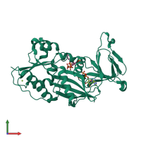 PDB entry 4nzn coloured by chain, front view.