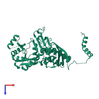PDB entry 4nzp coloured by chain, top view.
