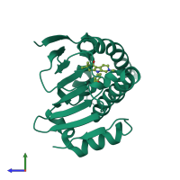 PDB entry 4o04 coloured by chain, side view.