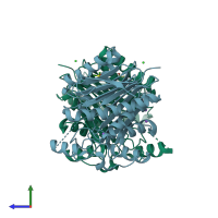 PDB entry 4o0c coloured by chain, side view.