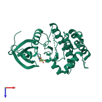 PDB entry 4o0w coloured by chain, top view.