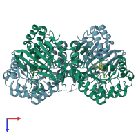 PDB entry 4o12 coloured by chain, top view.