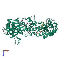 PDB entry 4o16 coloured by chain, top view.