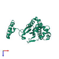 PDB entry 4o1k coloured by chain, top view.