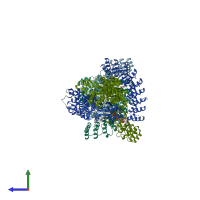 PDB entry 4o1o coloured by chain, side view.