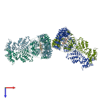 PDB entry 4o1o coloured by chain, top view.