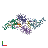 PDB entry 4o1q coloured by chain, front view.