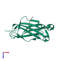 PDB entry 4o1v coloured by chain, top view.