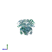 PDB entry 4o23 coloured by chain, side view.