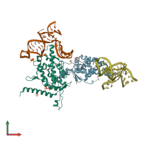 PDB entry 4o26 coloured by chain, front view.
