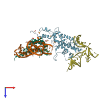 PDB entry 4o26 coloured by chain, top view.